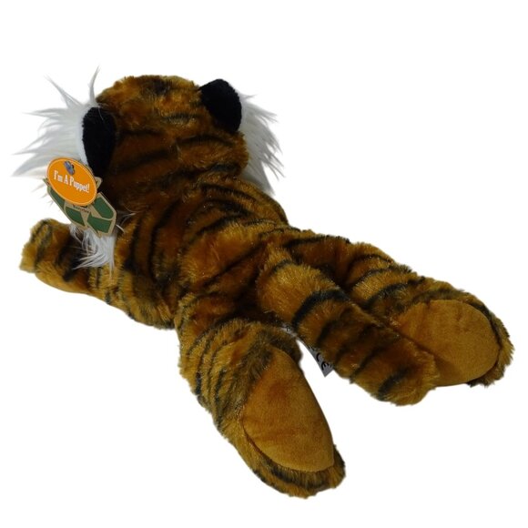 The Petting Zoo Tiger Plush Hand Puppet Recycled Materials 15 inch Ages 3 & Up N - Picture 4 of 14